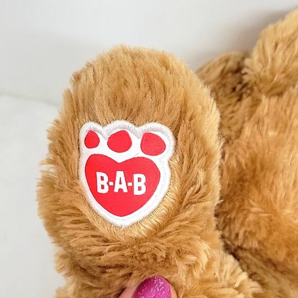 Build A Bear Happy Birthday Bear Light Brown w/Blue Paws and the B-A-B Logo - Picture 3 of 12